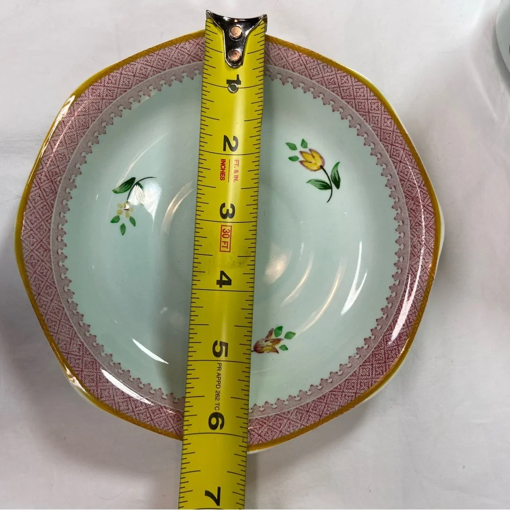 Vintage Adams Calyx Ware Lowestoft Teacup & Saucers set of 2 sizes